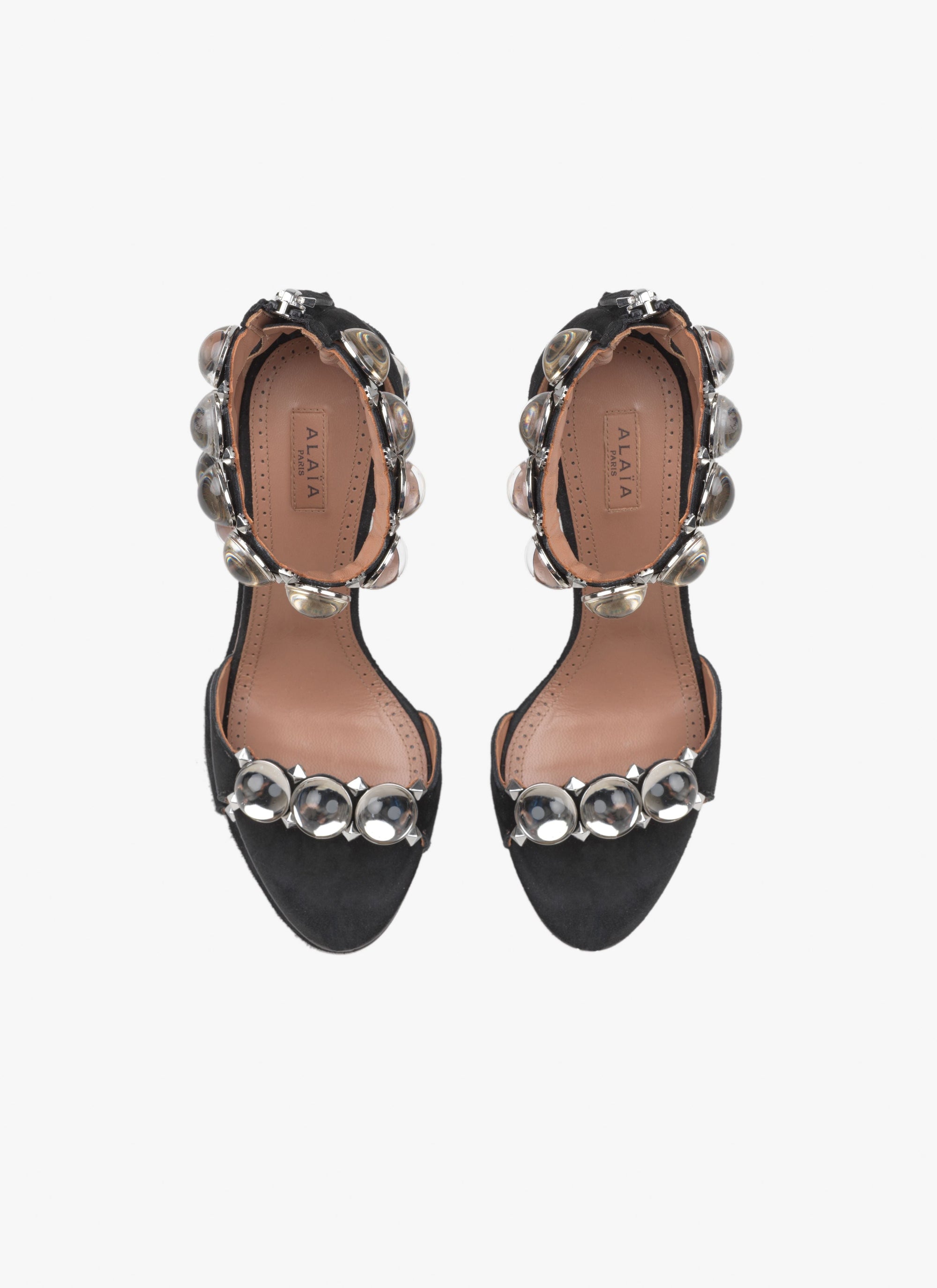 Leather Bombe Sandals - Black