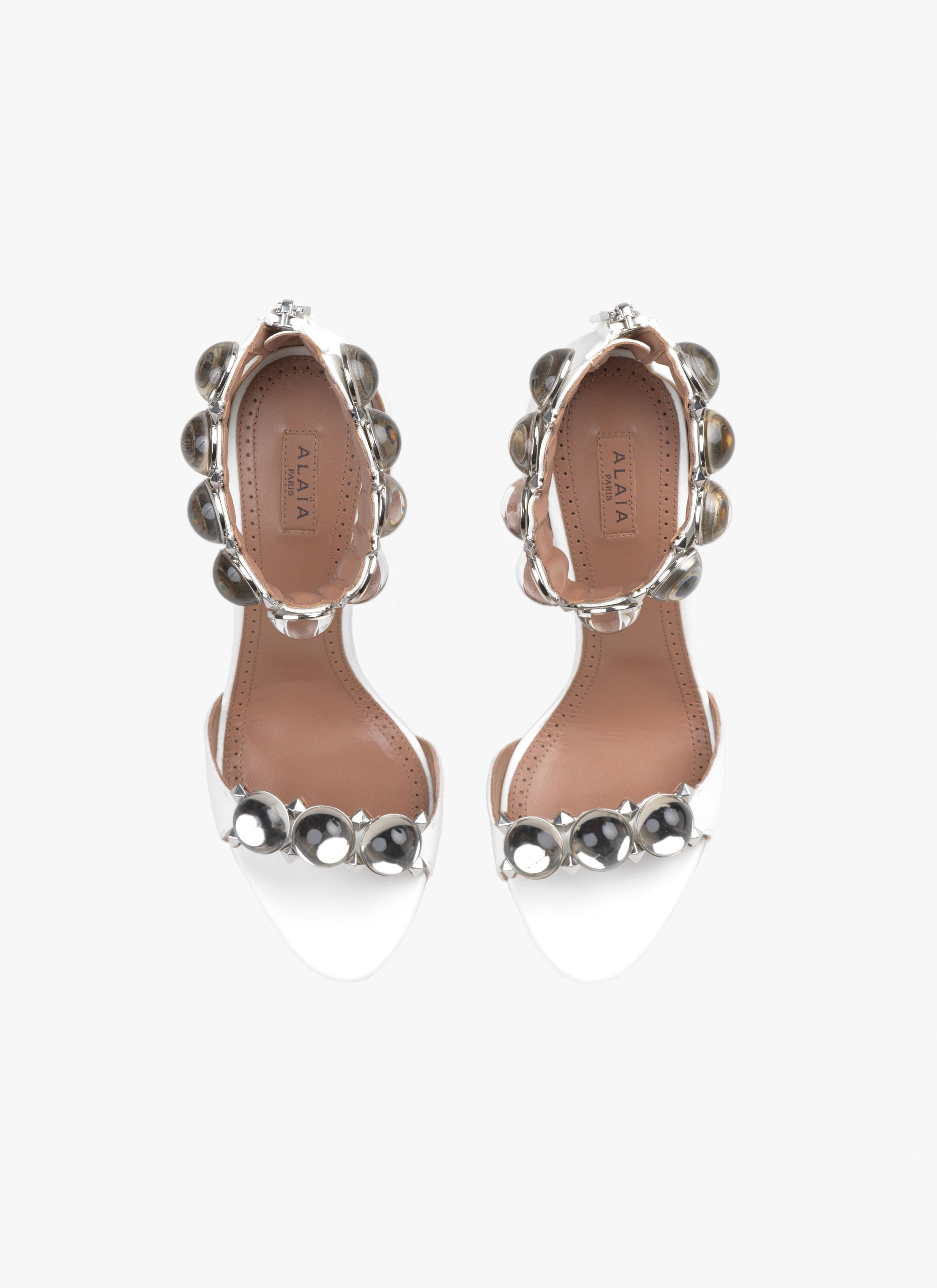 Leather Bombe Sandals - Off White