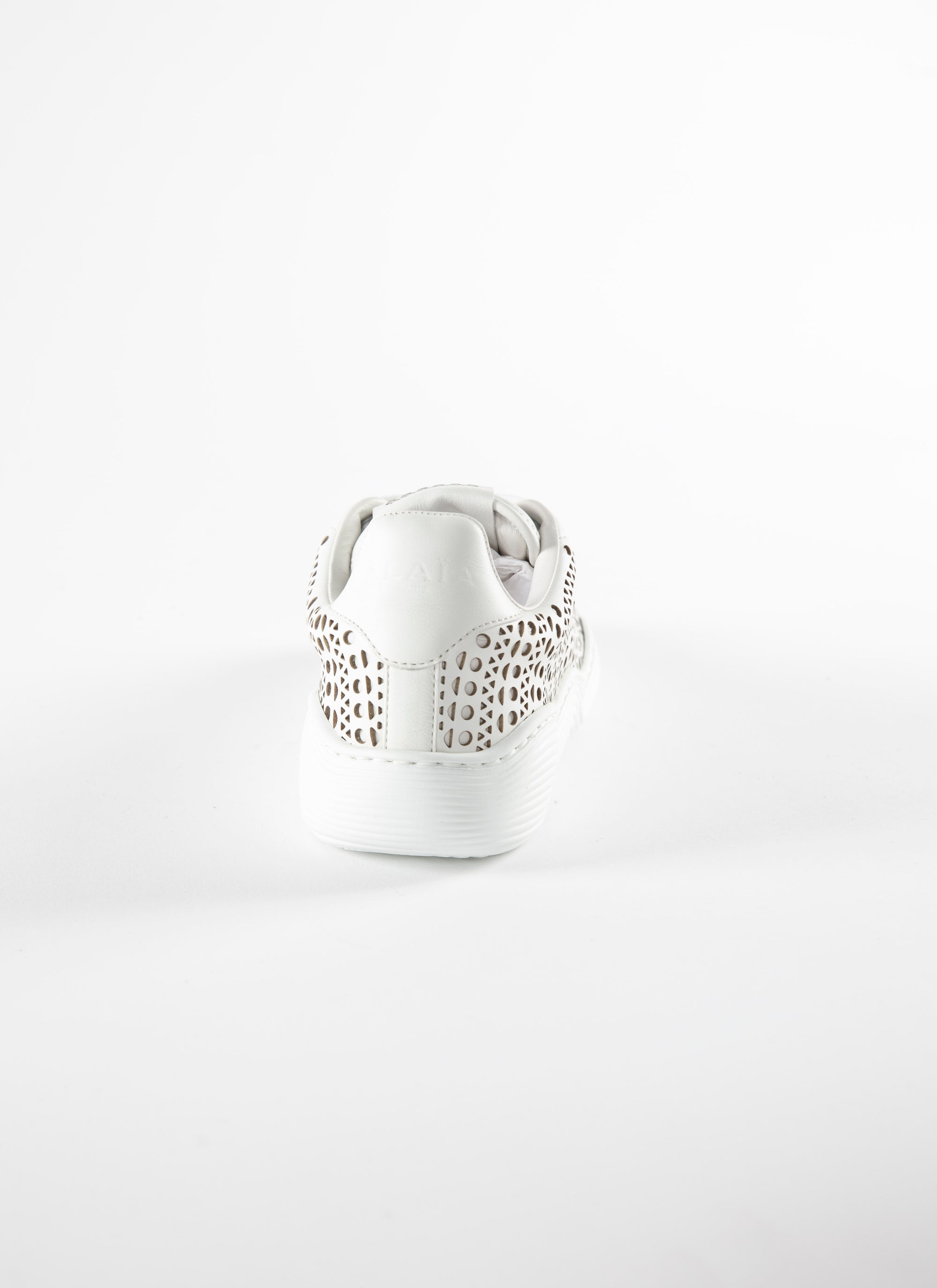 Baskets à découpes laser en cuir - Blanc Cassé