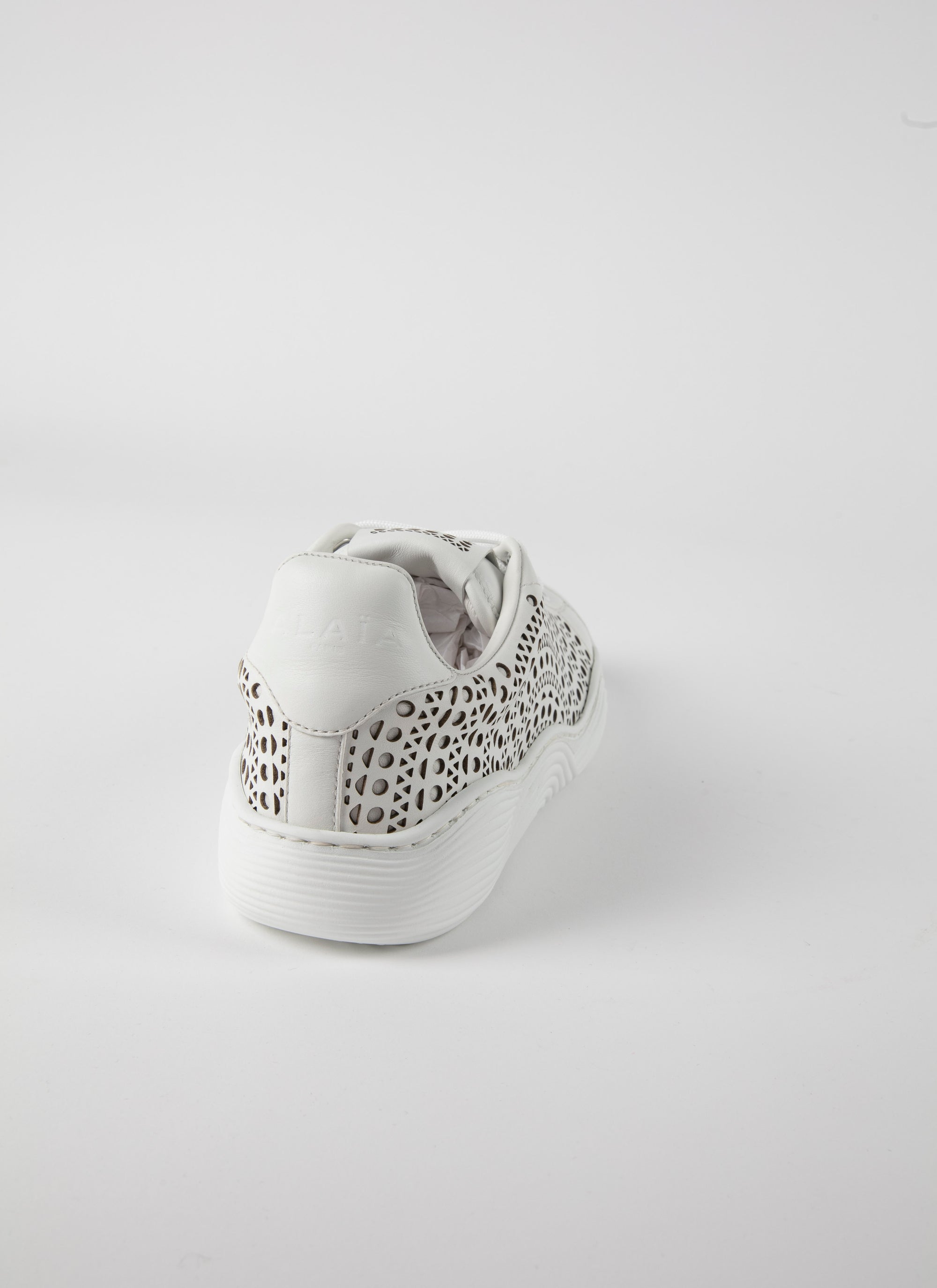 Baskets à découpes laser en cuir - Blanc Cassé
