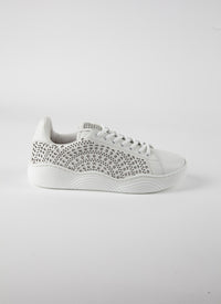 Baskets à découpes laser en cuir - Blanc Cassé