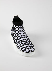 Baskets pétales en cuir - Noir & Blanc