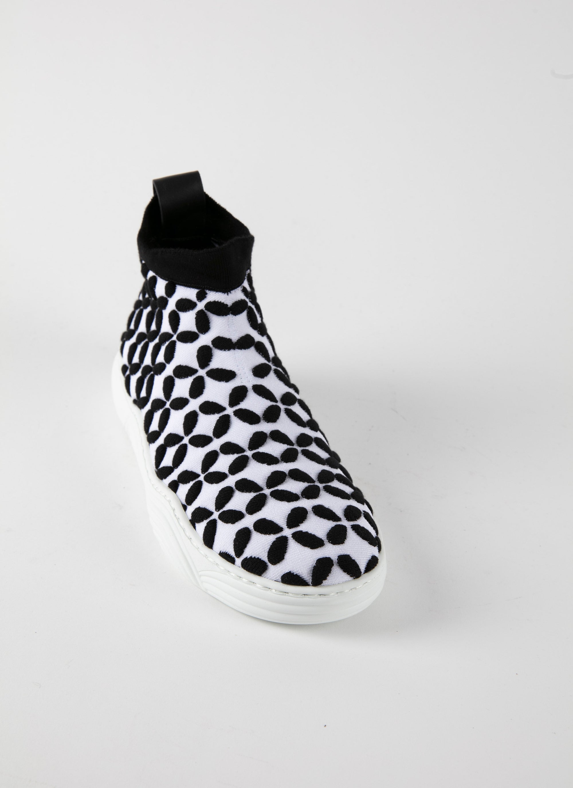 Baskets pétales en cuir - Noir & Blanc