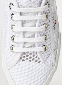 Baskets en toile et résille - Blanc Cassé