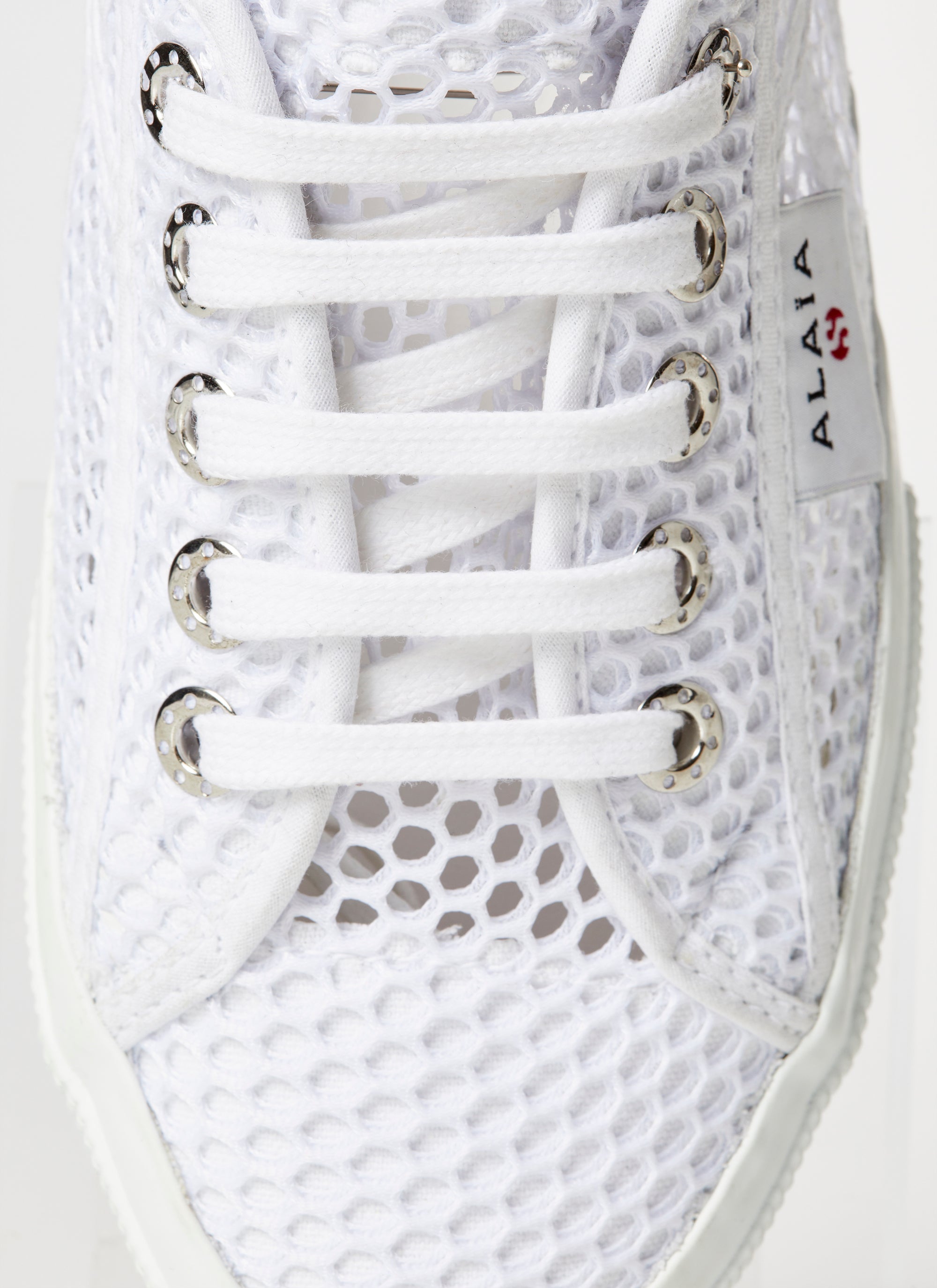 Baskets en toile et résille - Blanc Cassé