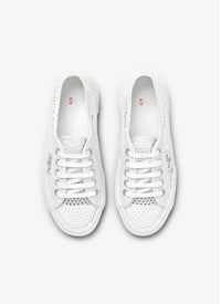 Baskets en toile et résille - Blanc Cassé