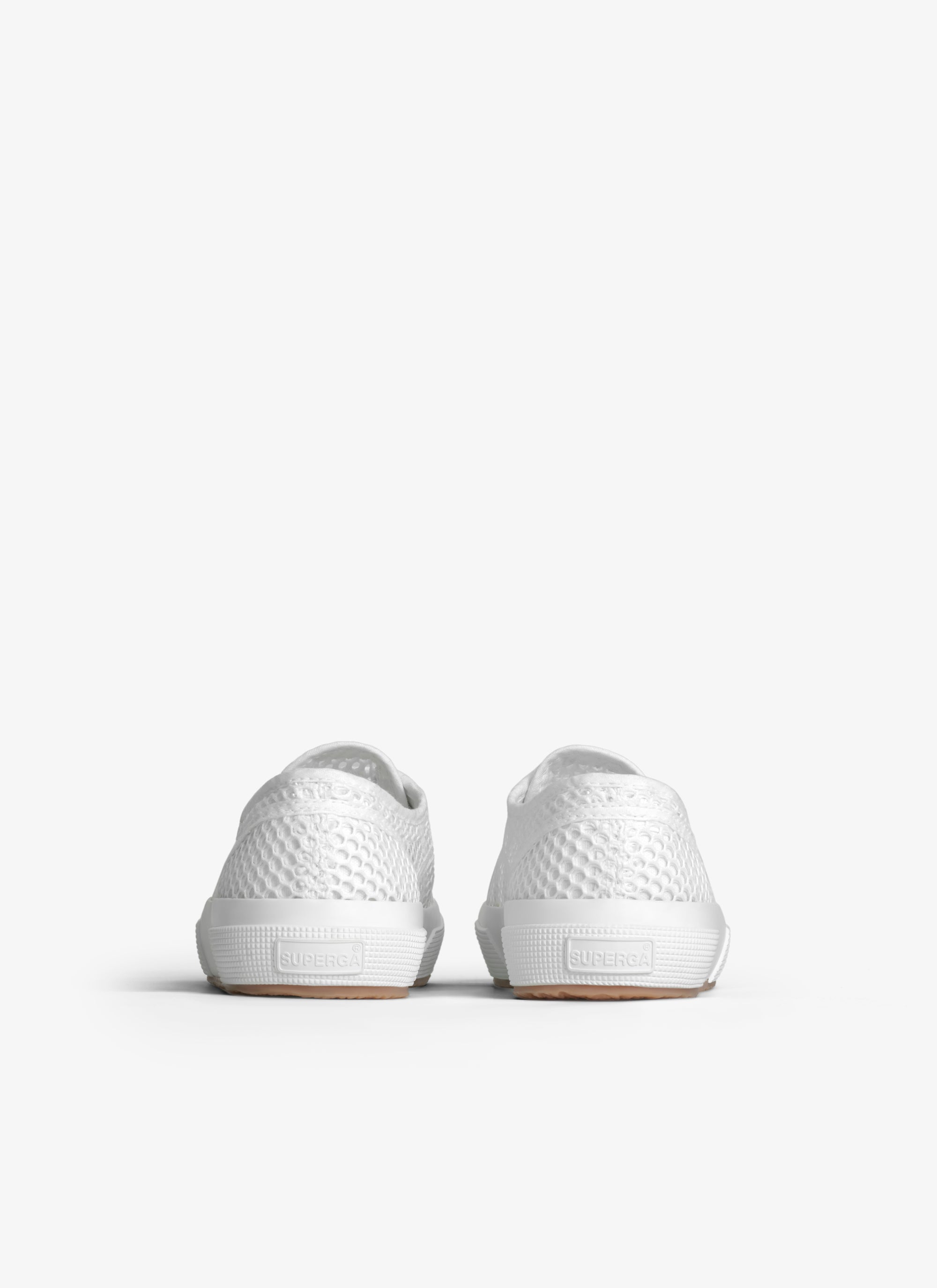 Baskets en toile et résille - Blanc Cassé