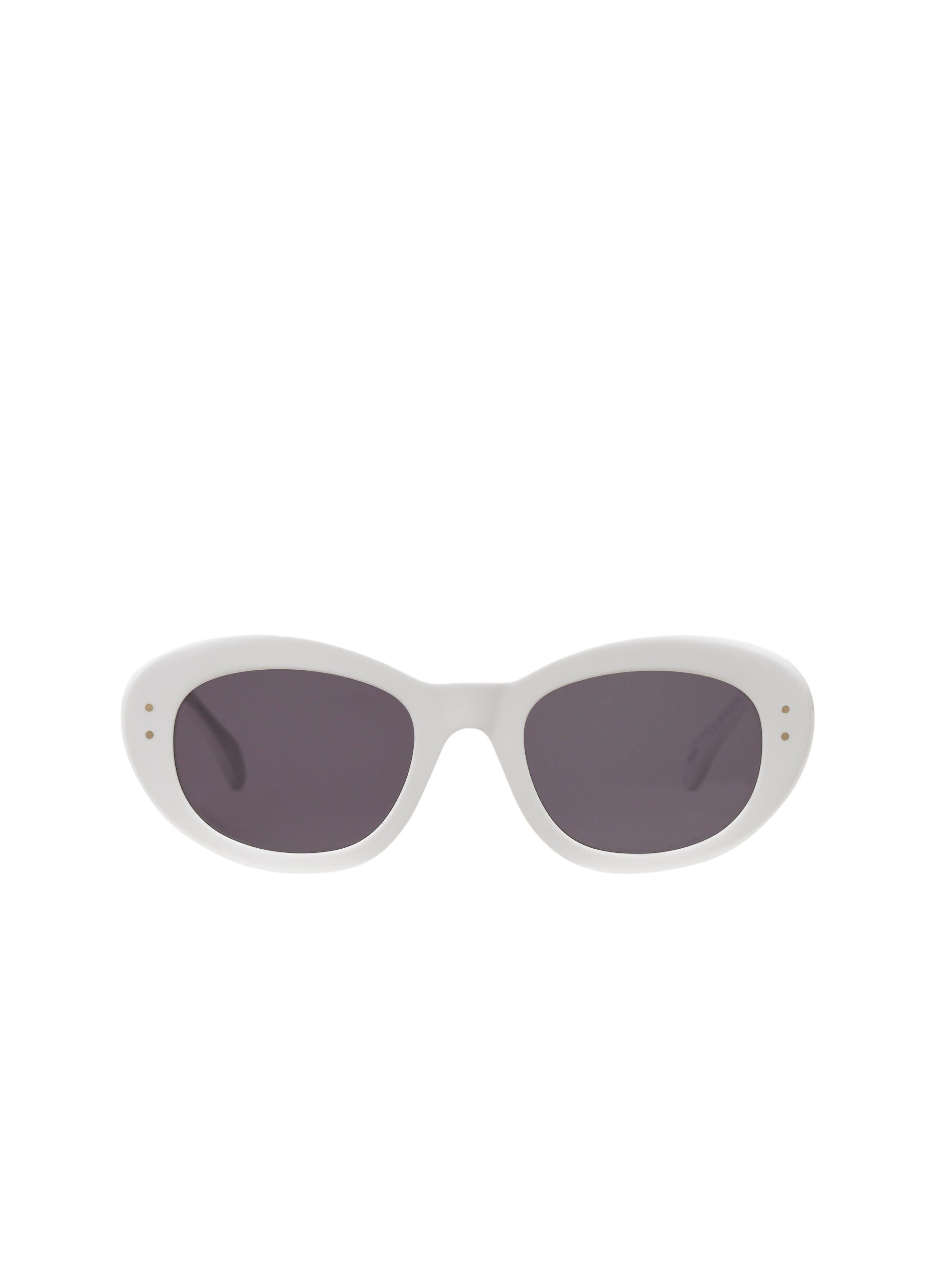 Oval Contrast Sunglasses - White & Grey