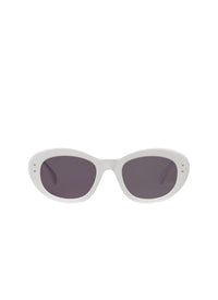 Contrast oval glasses - White & Grey