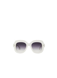 Squared oversize sunglasses - White & Grey