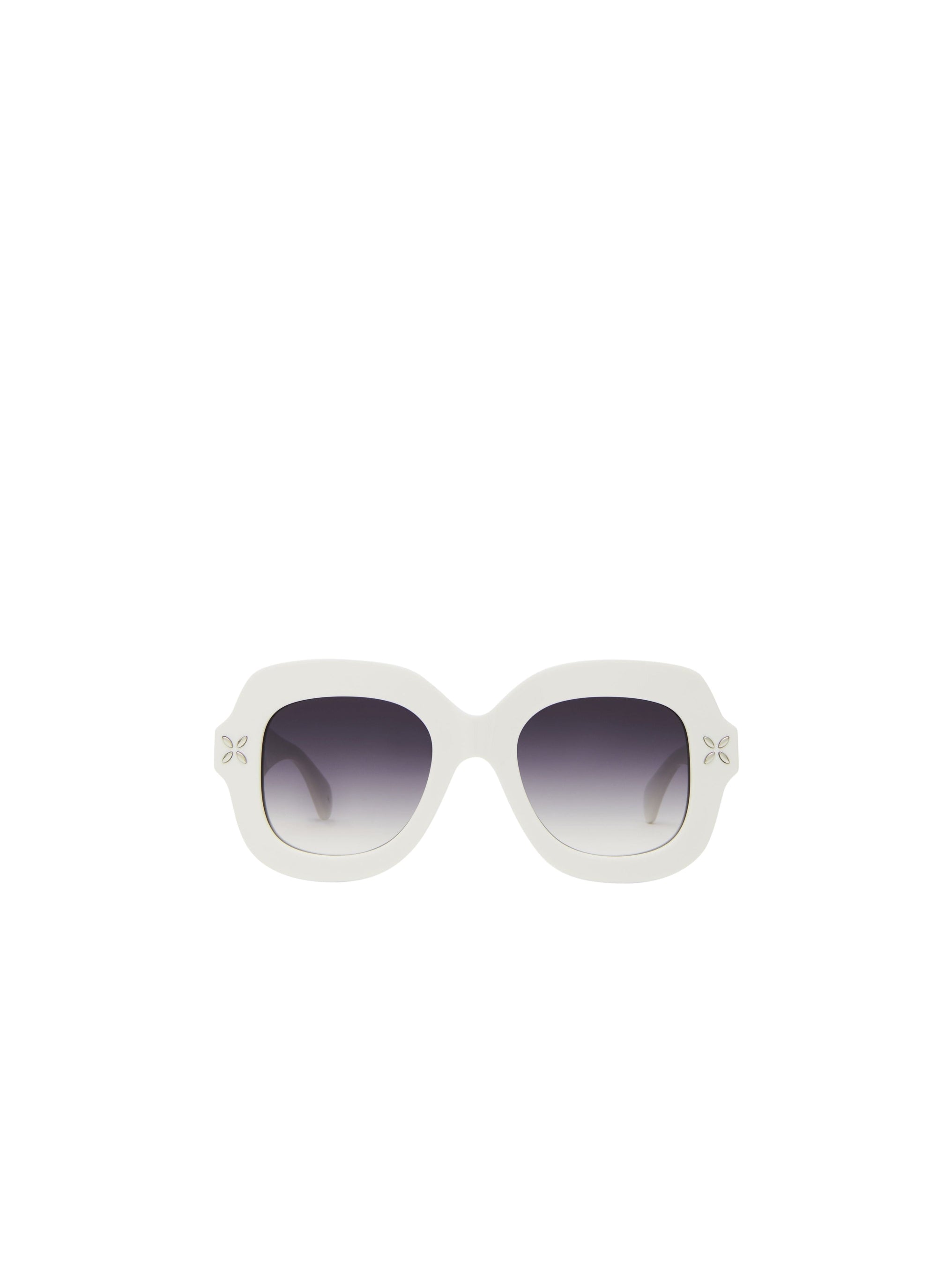 Squared oversize sunglasses - White & Grey
