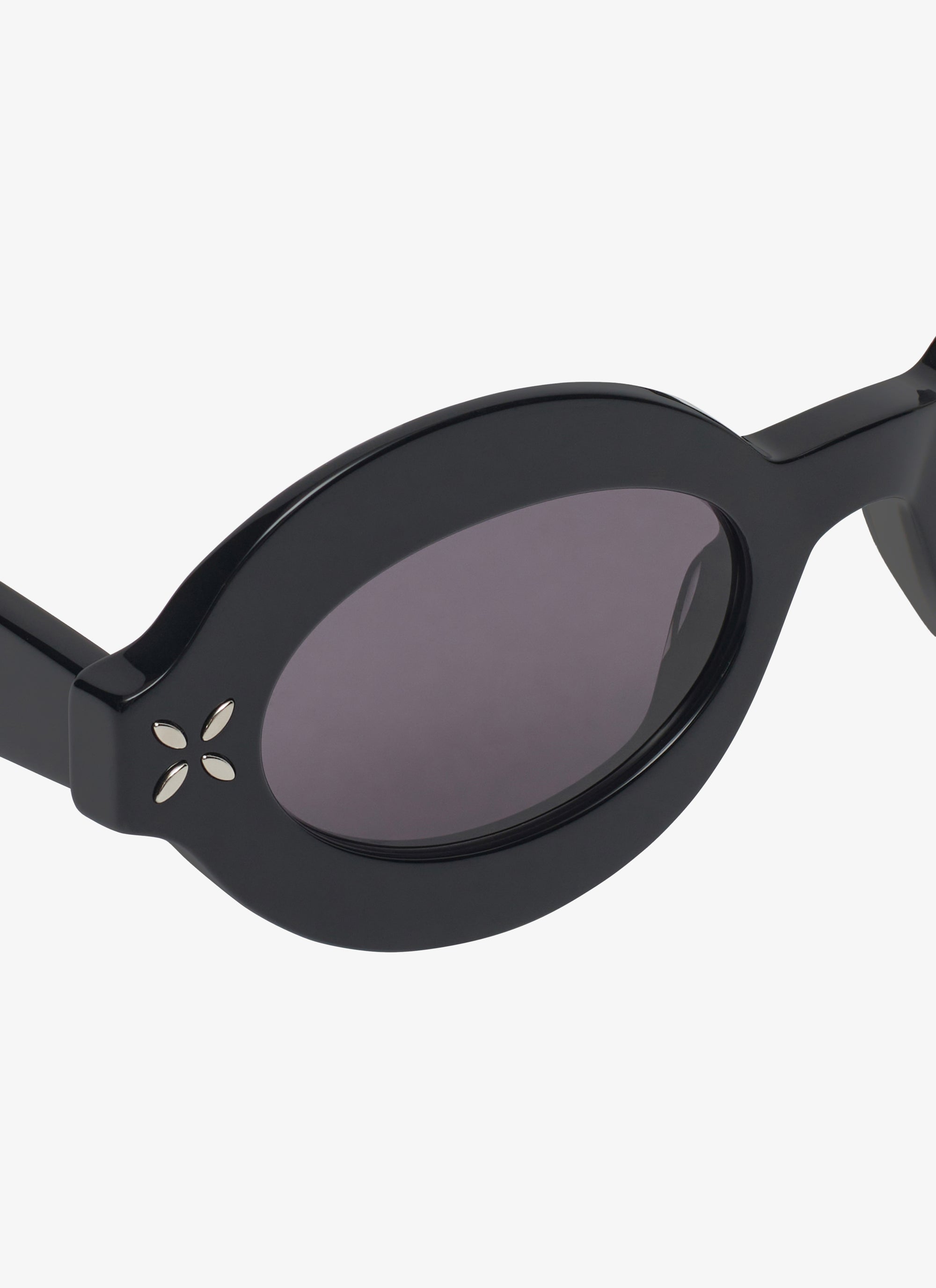 Lunettes de soleil ovales - Noir & Gris