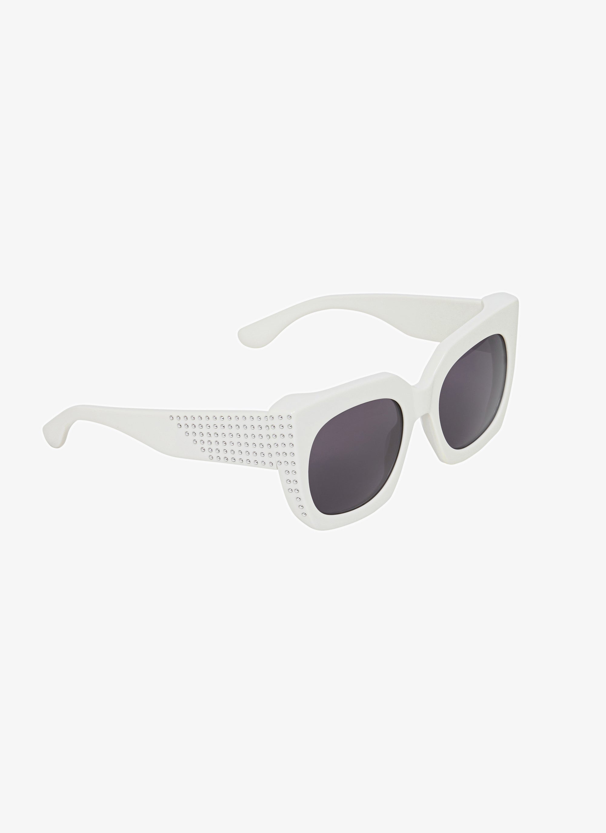 Lunettes de soleil carrées - Blanc & Gris