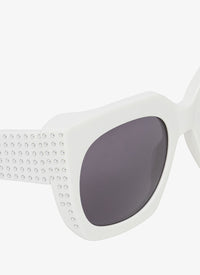 Lunettes de soleil carrées - Blanc & Gris