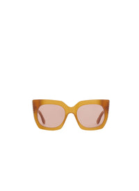 Square Sunglasses - Honey & Pink