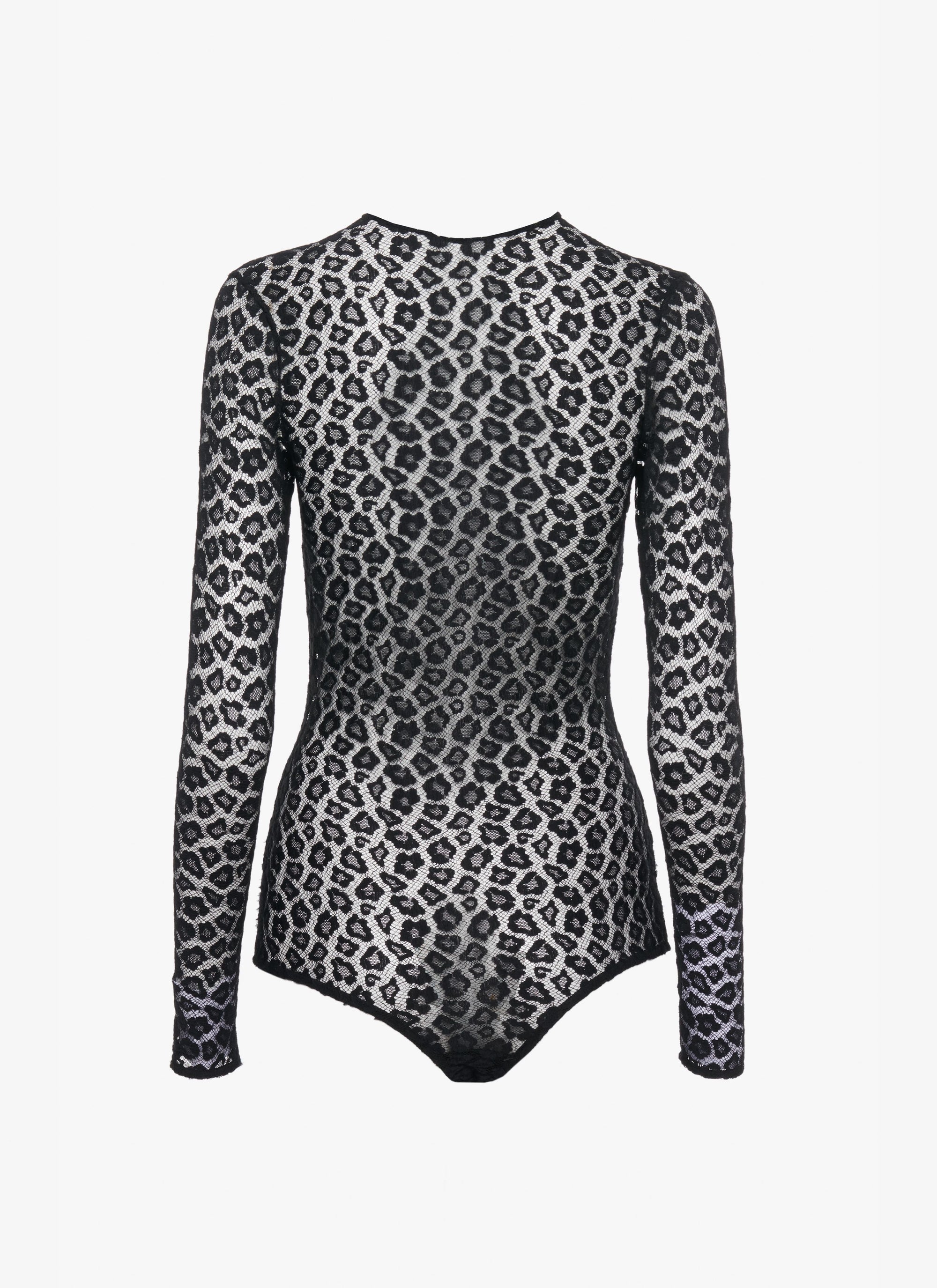 Body en dentelle à imprimé léopard - Noir Alaïa