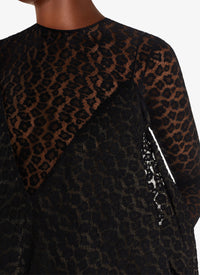 Body en dentelle à imprimé léopard - Noir Alaïa
