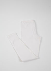 Long wool leggings - White iridescent