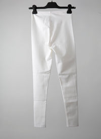 Long wool leggings - White iridescent