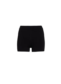 High waist stretch shorts - Intense Black