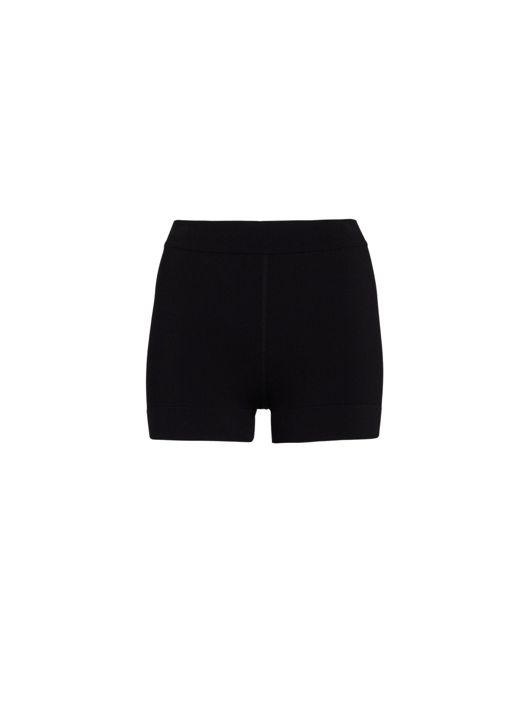 High waist stretch shorts - Intense Black