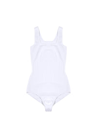 Body col carré classique sans manches - Blanc