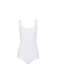 Classic square neck sleeveless bodysuit - Optic White