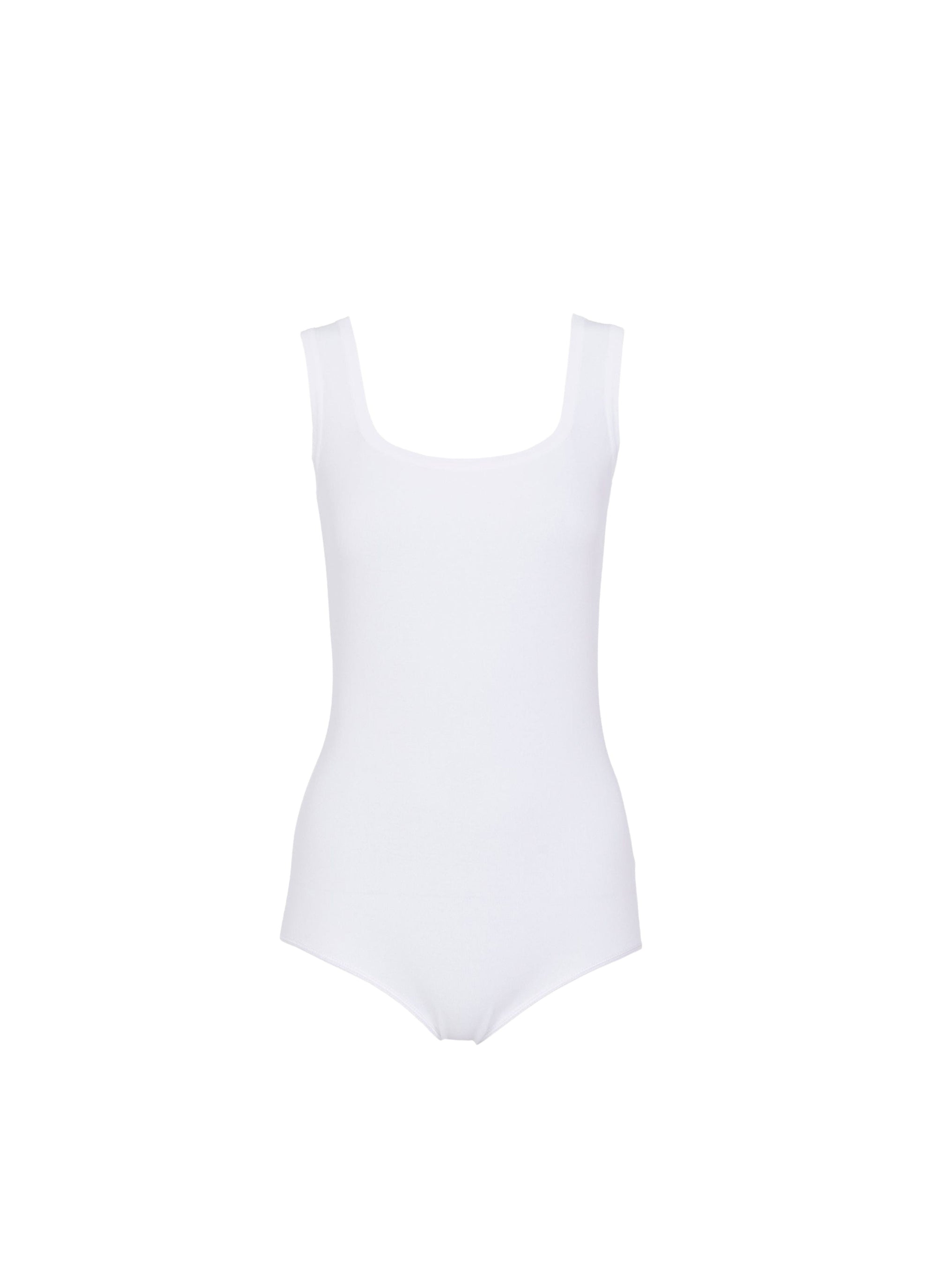 Classic square neck sleeveless bodysuit - Optic White