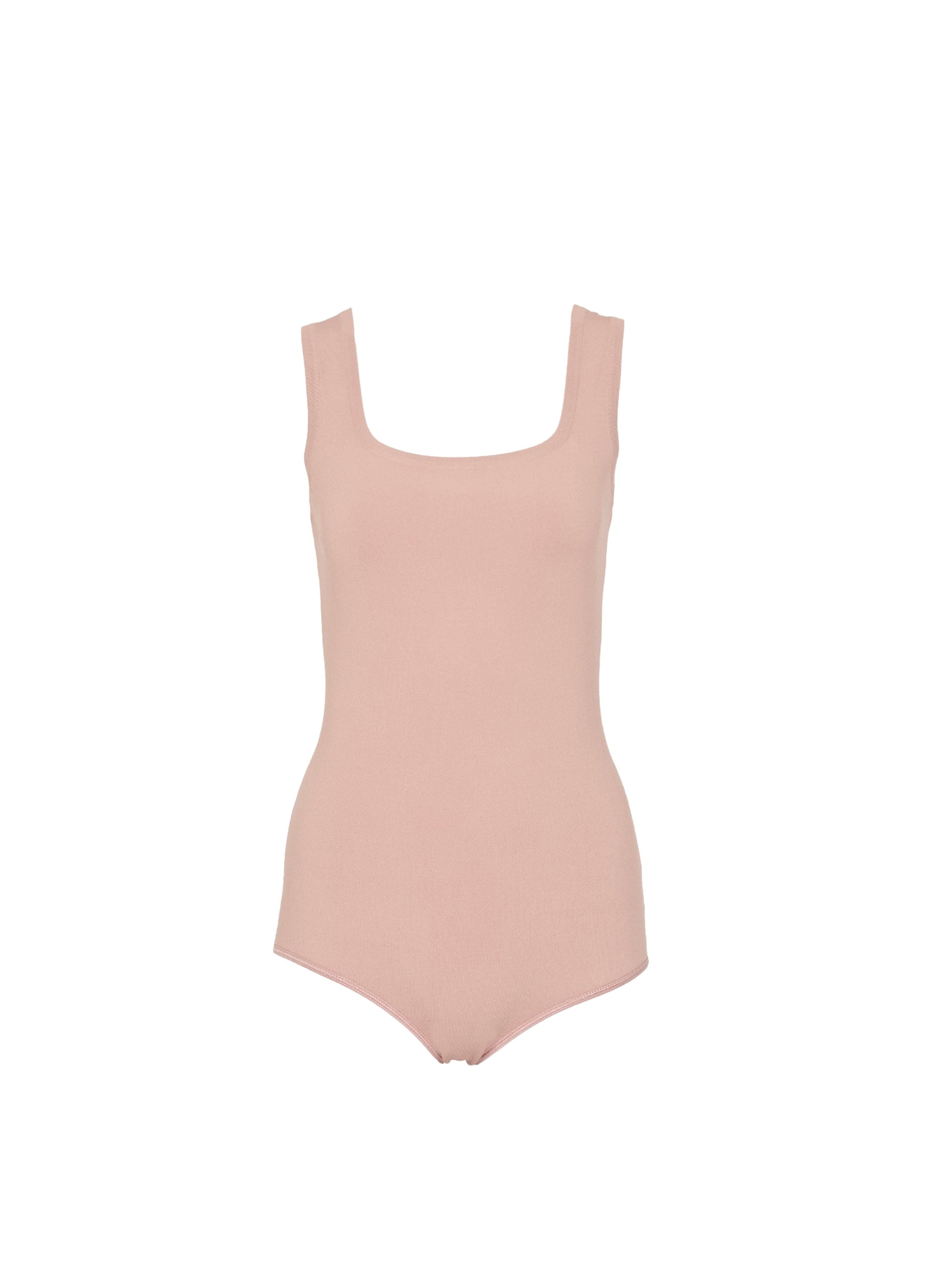 Body col carré classique sans manches - Bois de Rose