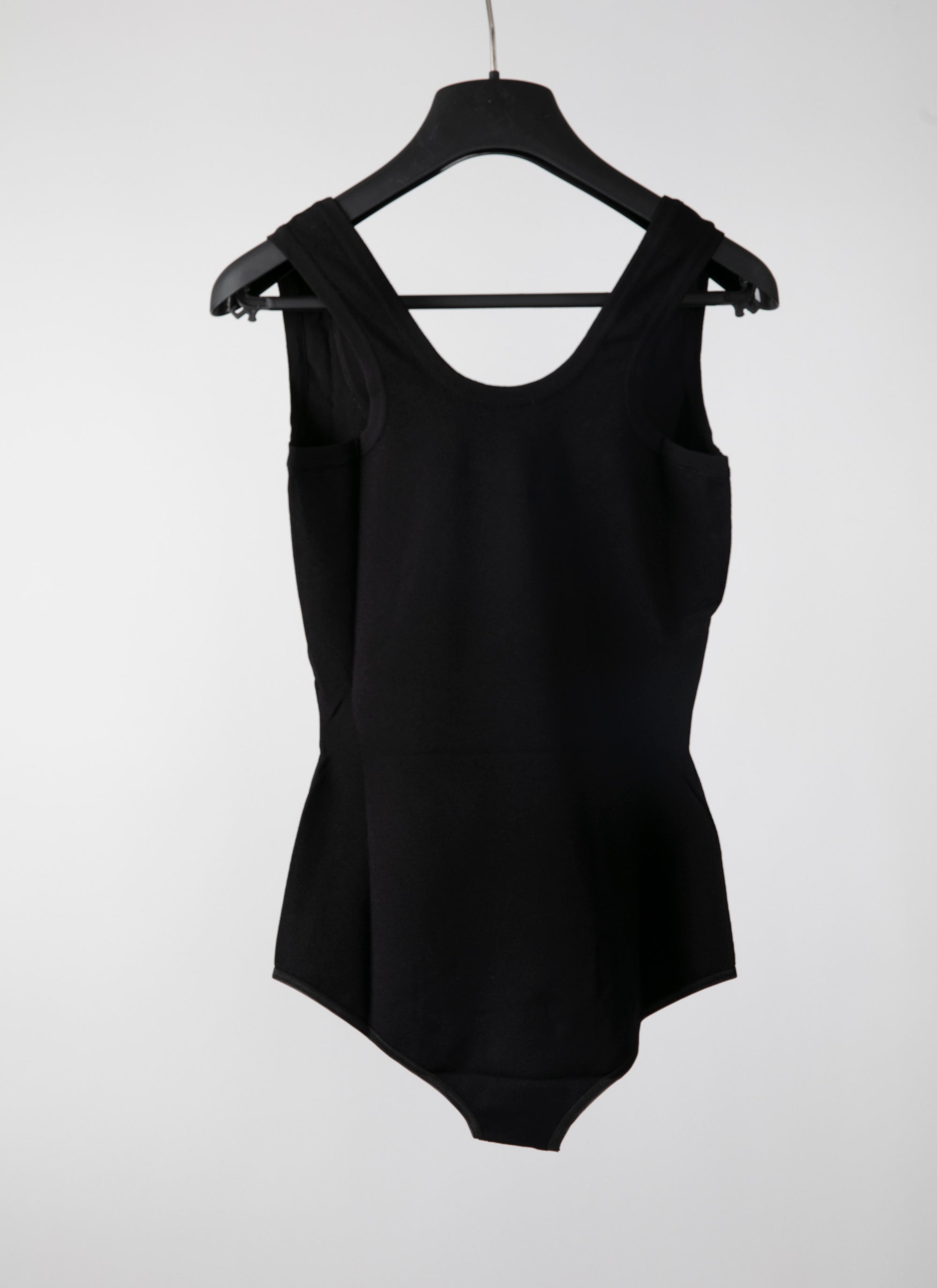 Classic square neck sleeveless bodysuit - Black intense
