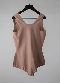 Body col carré classique sans manches - Bois de Rose