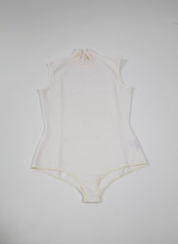 Body sans manches en laine - Blanc Nacre