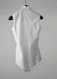Body sans manches en laine - Blanc Nacre