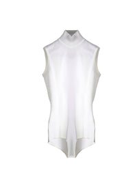 Body sans manches en laine - Blanc Nacre