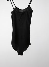 Body sans manches à bretelles en cachemire - Noir