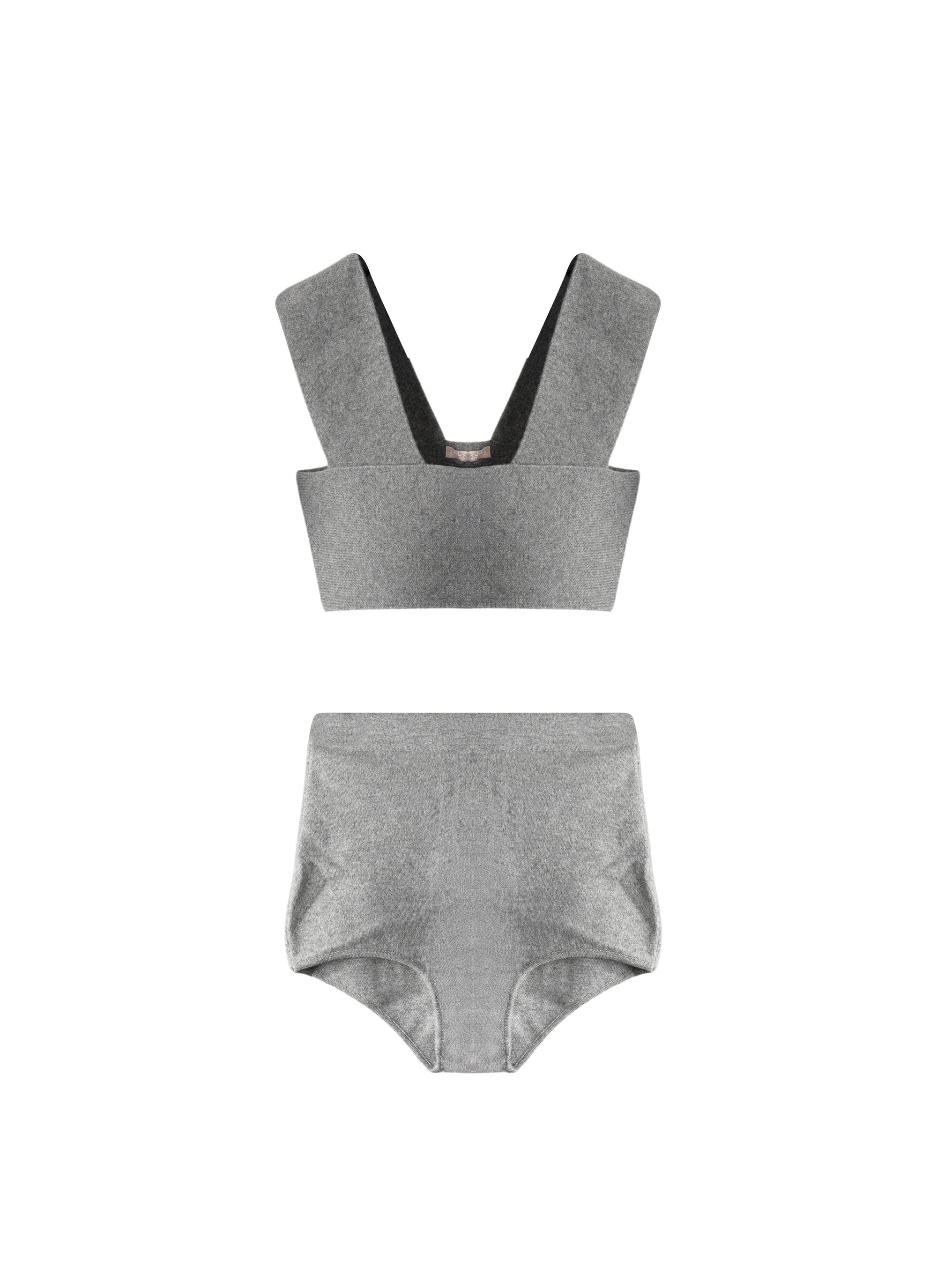 Ensemble en cachemire - Gris chiné