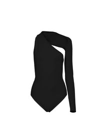 Body asymétrique à découpe - Noir