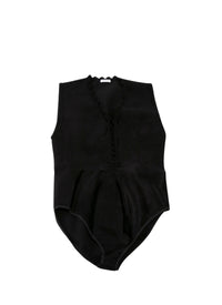 Sleeveless openwork bodysuit - Alaia Black