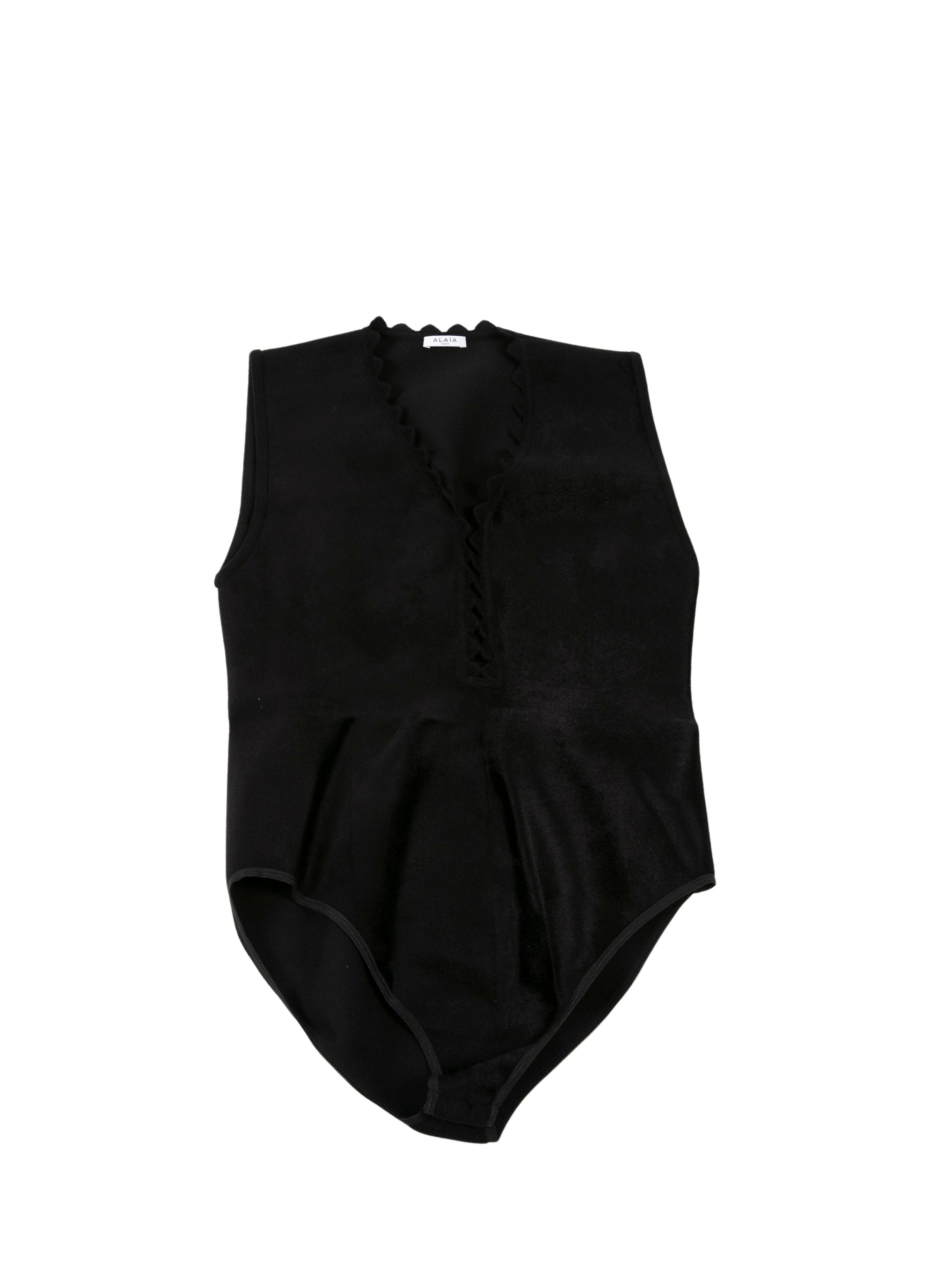 Sleeveless openwork bodysuit - Alaia Black