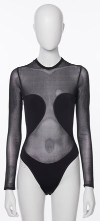 Body diaphane sans manches - Noir Alaïa