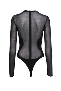 Body diaphane sans manches - Noir Alaïa