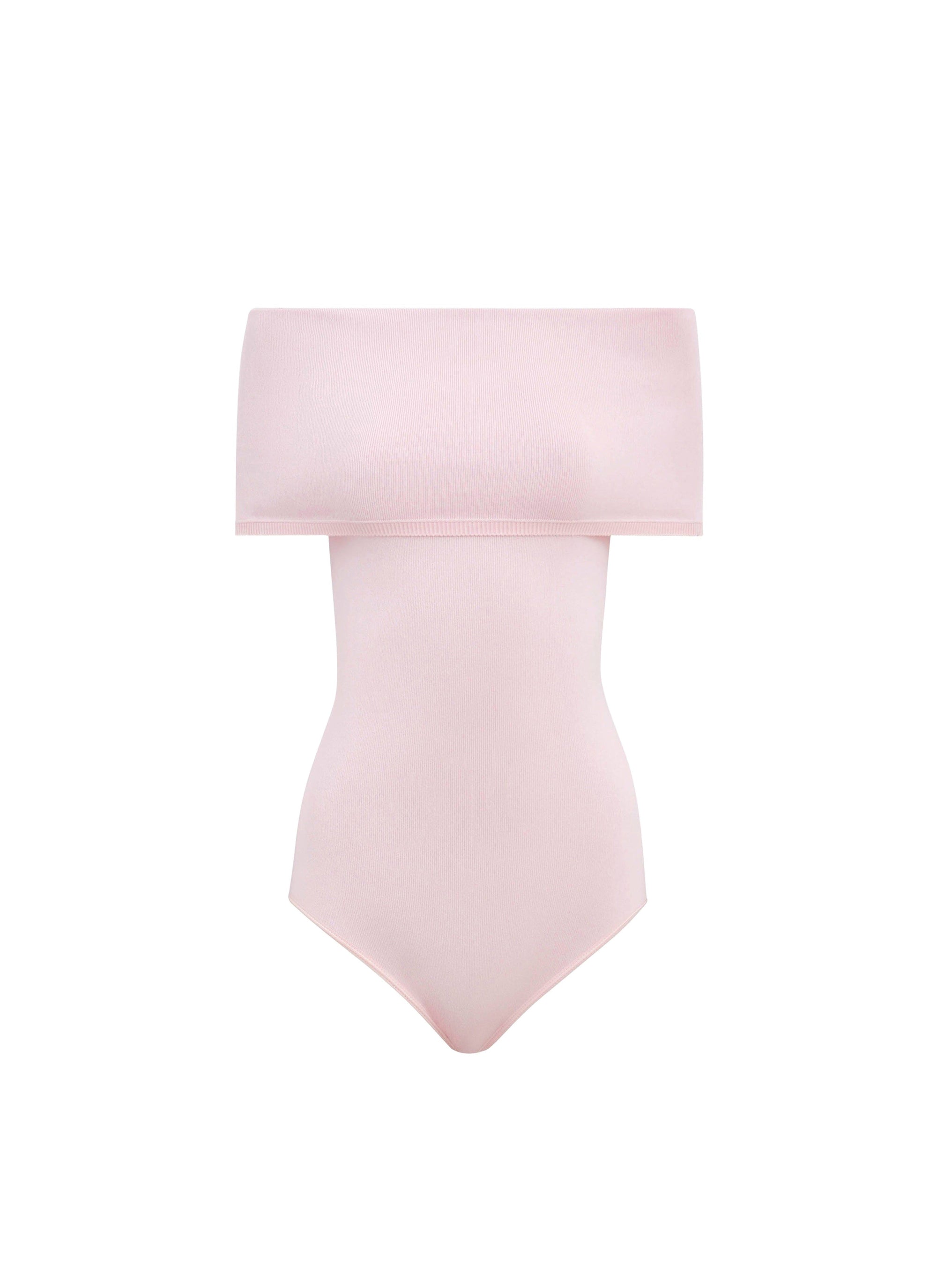 Bare Shoulders Bodysuit - Dragée Pink