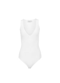 Body cotelé sans manches - Blanc