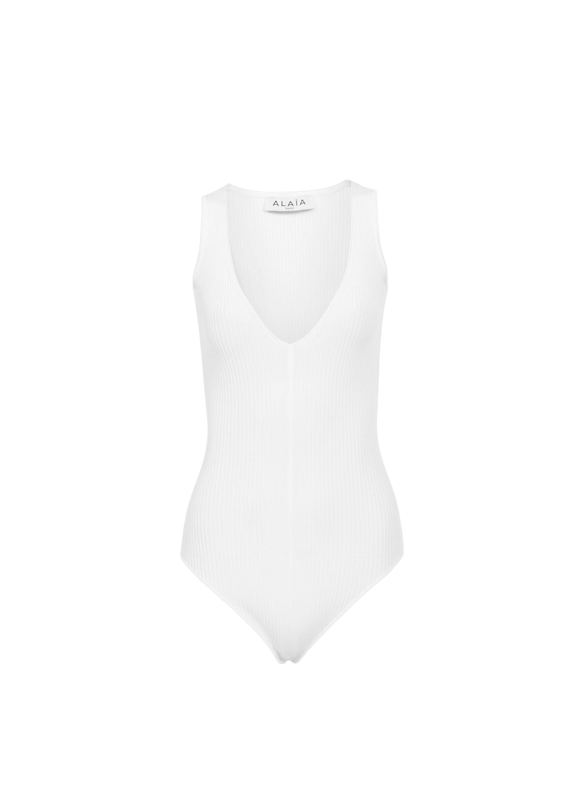 Body cotelé sans manches - Blanc