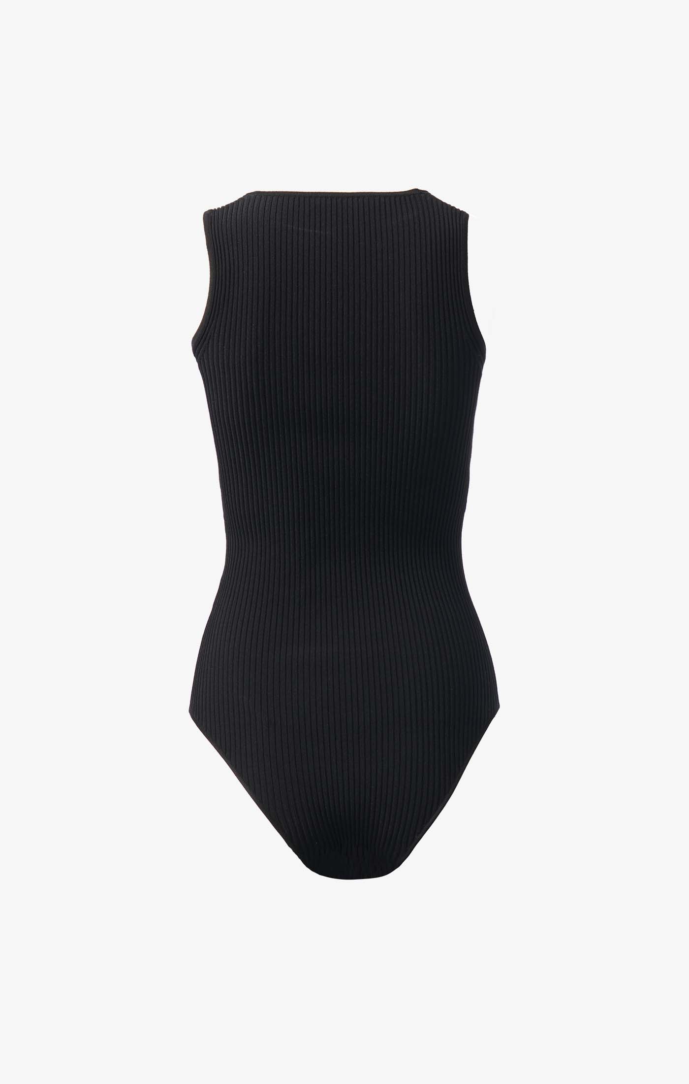 Sleeveless ribbed bodysuit - Black Alaïa