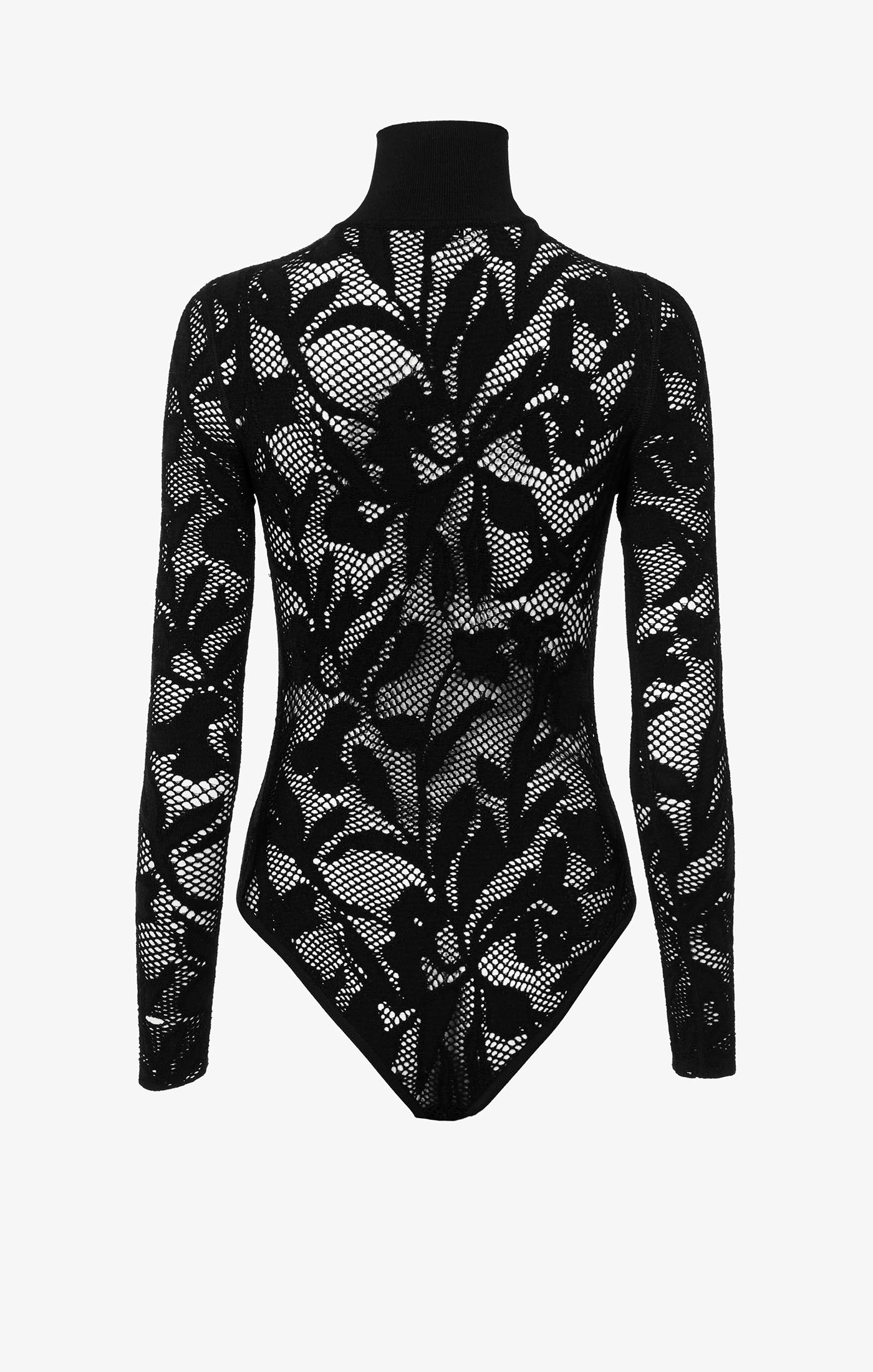 Body en dentelle à col montant - Noir Alaïa