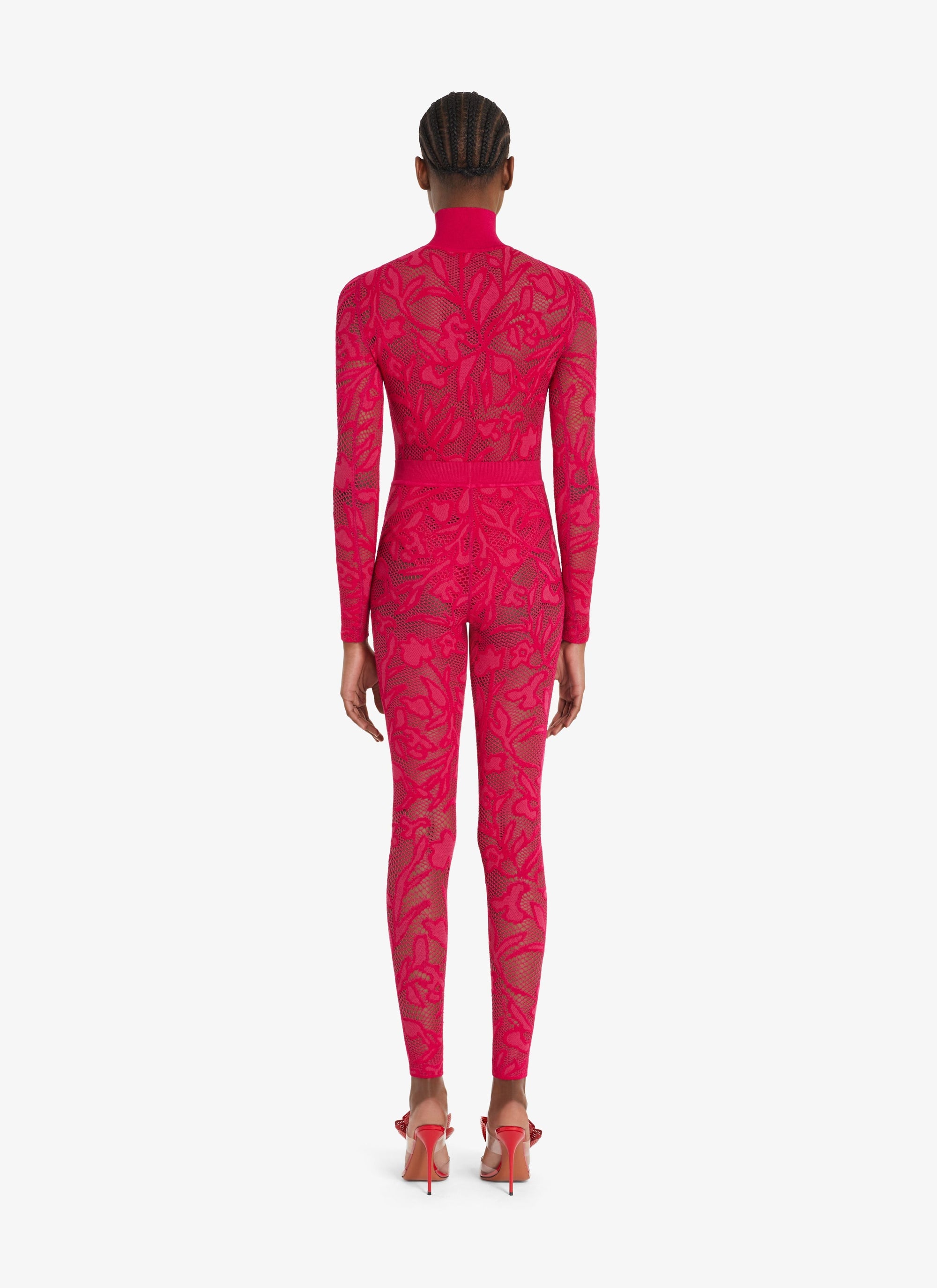 Body en dentelle à col montant - Noir Alaïa