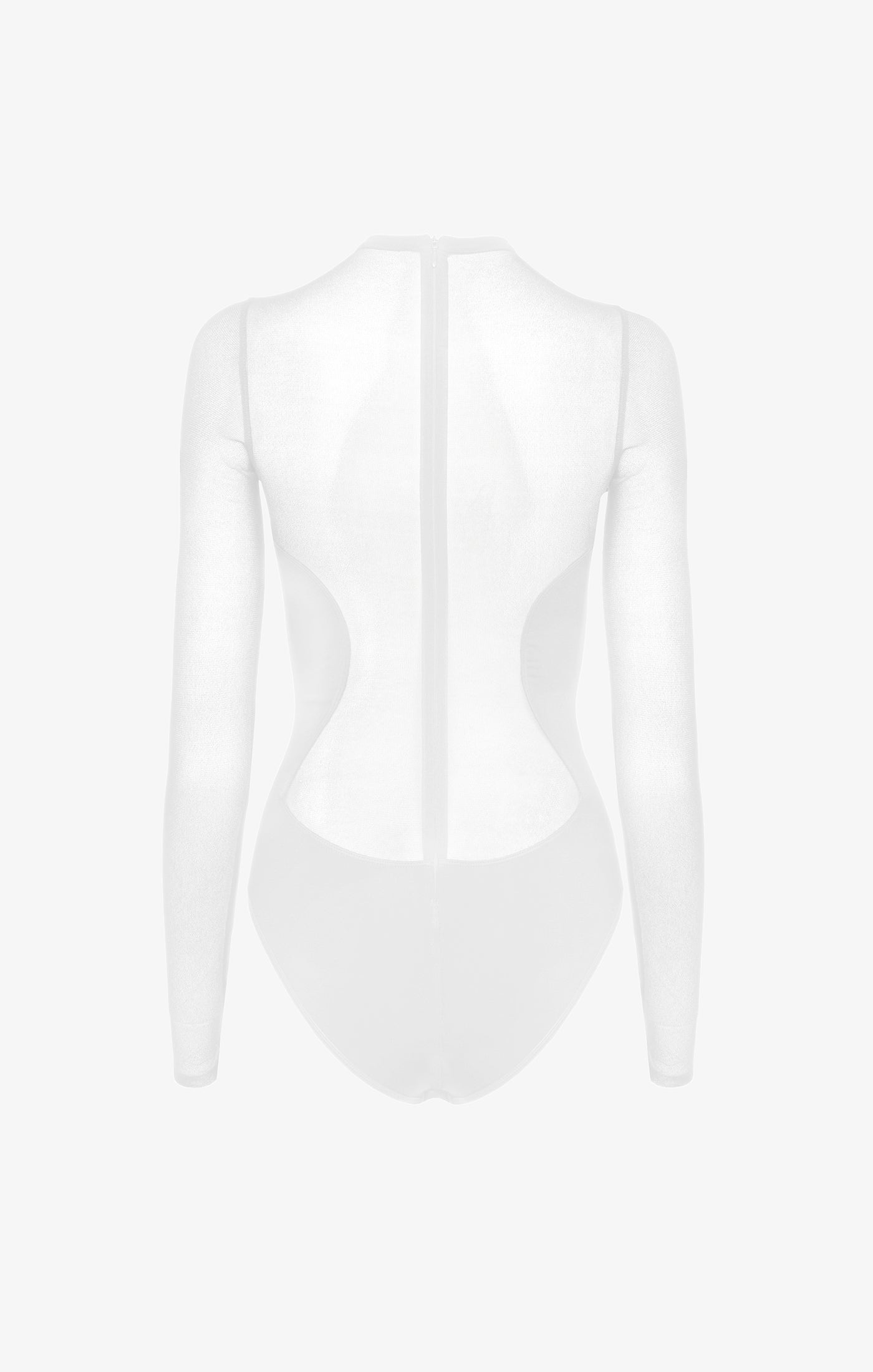 Sheer crepe bodysuit - White
