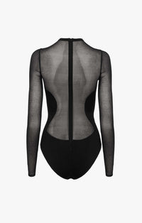 Body en crêpe transparent - Noir Alaïa