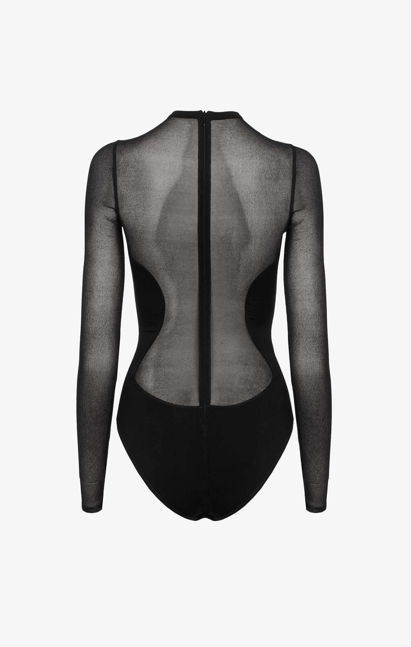Body en crêpe transparent - Noir Alaïa